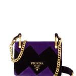 Prada Purple/Black Velvet Cahier Bag