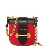 Prada Red/Black Mini Curved Crossbody Bag