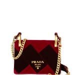 Prada Red/Black Velvet Cahier Bag