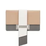 Prada White/Beige/Gray Metal Ribbon Shoulder Bag