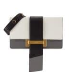 Prada White/Black/Gray Metal Ribbon Shoulder Bag
