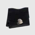 Proenza Schouler Black Leather/Embossed Crocodile Medium Curl Clutch Bag