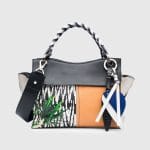 Proenza Schouler Black Mix Leather Curl Top Handle Bag