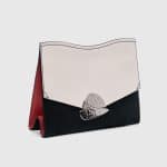 Proenza Schouler Clay/Black/Flame Red Leather/Suede Medium Curl Clutch Bag