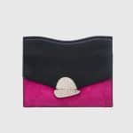 Proenza Schouler Peony/Black Leather/Suede Medium Curl Chain Clutch Bag