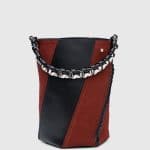Proenza Schouler Red Plum/Black/Clay Leather/Suede Hex Medium Bucket Bag