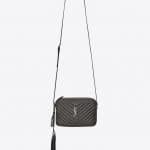 Saint Laurent Anthracite Metallic Matelasse Small Lou Camera Bag