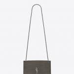 Saint Laurent Anthracite Ribbed Medium Kate Satchel Bag