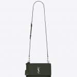 Saint Laurent Army Green Medium Sunset Satchel Bag