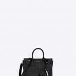 Saint Laurent Black Crocodile Embossed Nano Sac De Jour Souple Bag