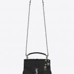 Saint Laurent Black Matelasse Medium College Pin Bag