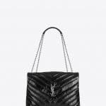 Saint Laurent Black Y Matelasse Medium Loulou Chain Bag