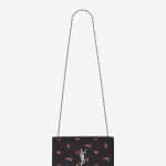 Saint Laurent Black/Red/White Heart and Bolts Printed Medium Kate Satchel Bag