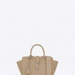 Saint Laurent Dark Beige Leather/Crocodile Embossed Baby Downtown Cabas Bag