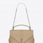 Saint Laurent Dark Beige Matelasse Large College Bag