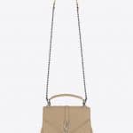 Saint Laurent Dark Beige Matelasse Medium College Bag