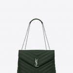 Saint Laurent Dark Green Y Matelasse Medium Loulou Chain Bag
