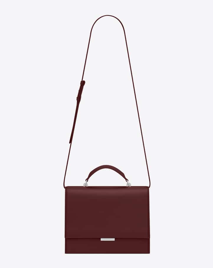 Saint Laurent Dark Red Medium Babylone Top Handle Bag