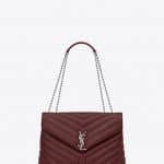 Saint Laurent Dark Red Y Matelasse Medium Loulou Chain Bag