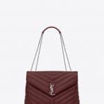 Saint Laurent Dark Red Y Matelasse Medium Loulou Chain Bag