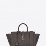 Saint Laurent Grey Leather/Crocodile Embossed Small Downtown Cabas Bag