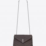 Saint Laurent Grey Y Matelasse Small Loulou Chain Bag