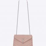 Saint Laurent Pale Blush Y Matelasse Small Loulou Chain Bag