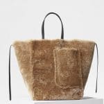 Celine Beige Shearling Large Cabas Phantom Bag