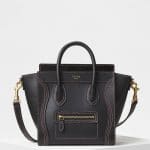 Celine Black Shiny Smooth Calfskin Nano Luggage Bag