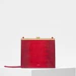 Celine Bright Red Lizard Mini Clasp Bag