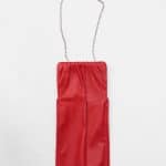 Celine Bright Red Small Vertical Ruched Bag