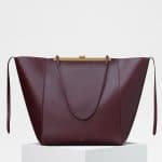 Celine Burgundy Cabas Clasp Bag