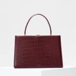 Celine Burgundy Crocodile Medium Clasp Bag