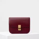 Celine Burgundy Medium Classic Box Bag