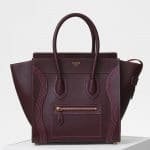 Celine Burgundy Shiny Smooth Calfskin Micro Luggage Bag
