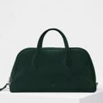 Celine Dark Green Suede Medium Bowling Bag