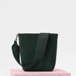 Celine Dark Green Suede Small Seau Sangle Bag