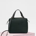 Celine Dark Green Suede Small Soft Cube Bag