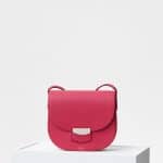 Celine Dark Pink Grained Calfskin Small Trotteur Bag