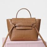 Celine Light Tan Matte Crocodile Micro Belt Bag