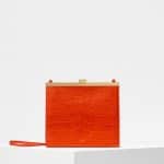 Celine Orange Crocodile Mini Clasp Bag