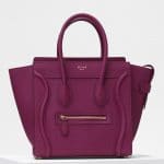 Celine Plum Baby Drummed Calfskin Micro Luggage Bag