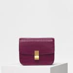 Celine Plum Crocodile Medium Classic Box Bag