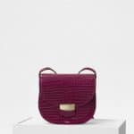 Celine Plum Crocodile Small Trotteur Bag