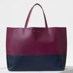 Celine Plum/Steel Blue Horizontal Cabas Bag