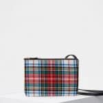 Celine Red/Blue Tartan Felt Trio Bag