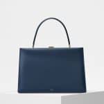 Celine Steel Blue Natural Calfskin Medium Clasp Bag