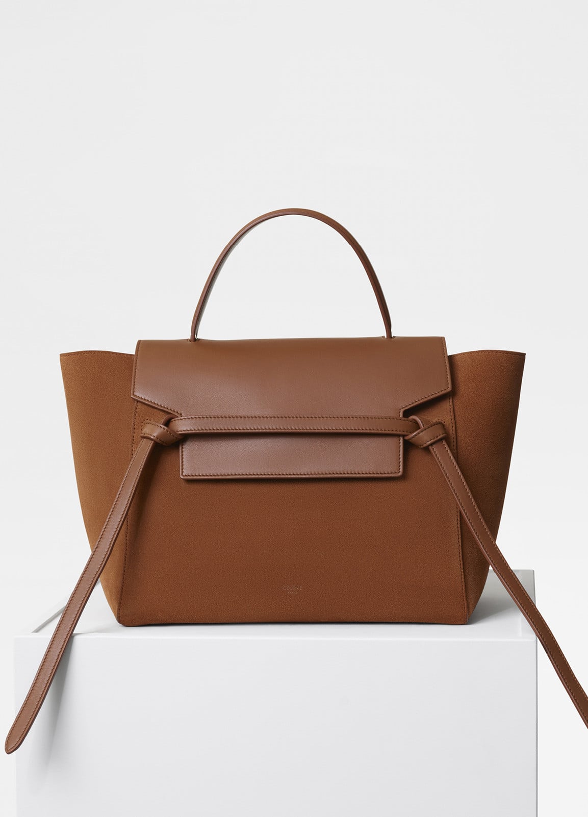 Celine Tote with Drops and Bucket Shiny Studs Small Brown Calfskin