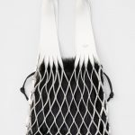 Celine White/Black Calfskin:Shearling Medium Net Bag