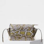 Celine Yellow Painted Python Tri-Fold Clutch on Chain Bag